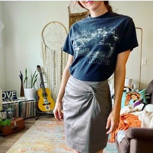 Gray Skirt W/ Knot Style Detail